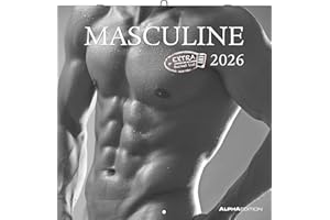 Alpha Edition - Masculine 2026 – Broschürenkalender 30x30 cm – Wandkalender – Für alle mit Sinn für stilvolle Erotik – 12 ästhetische Schwarz-Weiß-Aufnahmen