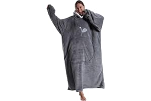 FunnyCos Long Oversized Wearable Blanket Hoodie for Adult Women Men Warm&Cozy Pluffy Blanket Hoodie with Big Pocket