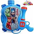 GRAPHENE Blue Holi Pichkari Water Blaster Long Throw 500ml Backpack Holding Super Tank with 100 Water Balloons Shooting Gun f