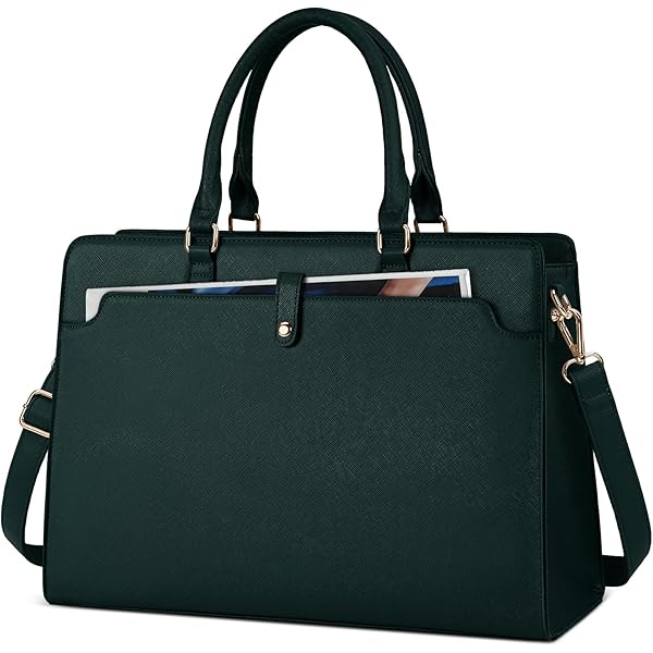 IGOLUMON Dameshandtas, grote werktas voor dames, laptoptas 15,6 inch voor computer, schoudertas, waterdicht, van PU-leer, voor zaken, zwart, bruin en kaki, 42cm x 15cm x 30.5cm