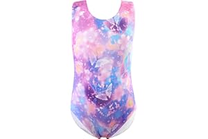 XiaoMoSha Ginnastica Leotards per Ragazze Danza Manica lunga Leotard Sparkle Ballet Dancewear per Bambine 2-14 Anni