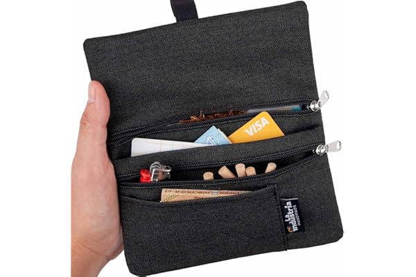 Tabaquera repelente al agua - Funda Pitillera tabaco de liar con bolsillos para filtros, papel y mechero (Doble)