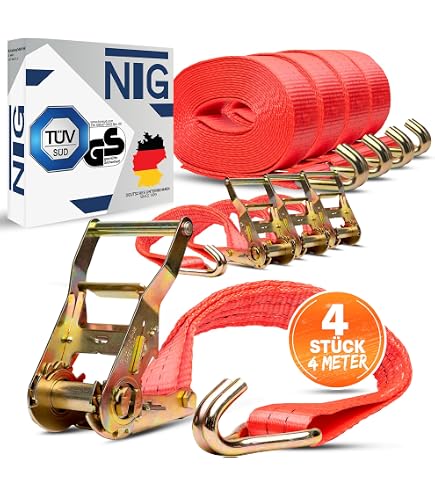 NTG Lot De 20 Sangles D'Arrimage 6m 2T - Certifiées TÜV/GS Avec Cliquet