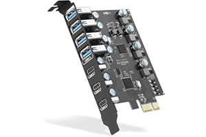 FARBOKO Tarjeta de expansión USB 3.0 PCIe de 7 Puertos(4A +3C), PCI Express USB Añadir en Tarjeta 5Gbps USB 3.0 PCI Express Tarjeta de expansión para PC de Escritorio Windows XP/Vista 7/8/8.1 Mac OS 10.8.2