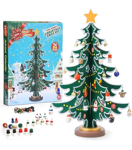 Calendario Avvento Natalizio In Acrilico 2D - Tema Bradipo, 24 Ornamenti Da Appendere