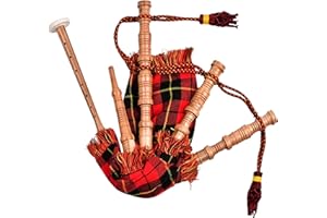 H HIGHLAND REDSTONE Mini Miniature Bagpipe, Rosewood Bagpipe for Beginners Playable Gift. (Wallace)