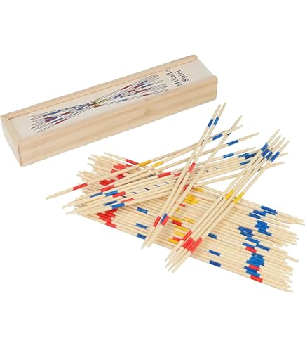 noris 606101929 Deluxe Scheiben Mikado - Der etwas andere Spieleklassiker für Kinder ab 6 Jahren und Erwachsene – mit Spielmaterial aus Holz