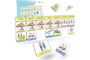 LIKARTO® Aimants pour Planning de Semaine – 198 aimants pour Organiser la Semaine, utilisables sur Toutes Les Surfaces magnétiques – Favorise l’autonomie et Le Sens de l’Organisation