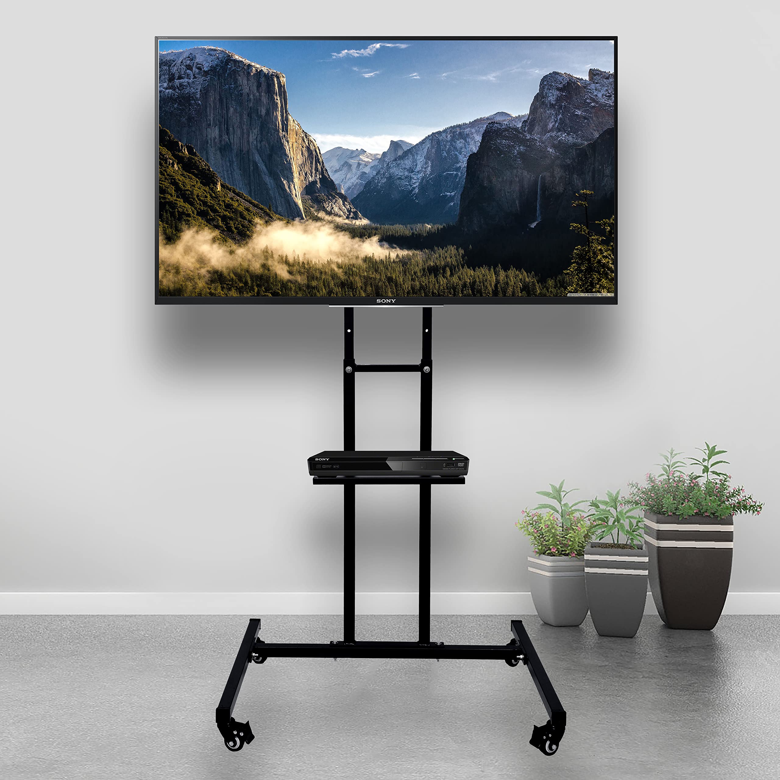 D&V Engineering Metal Mobile TV Stand on Wheels for 32-55 Inch TVs Review