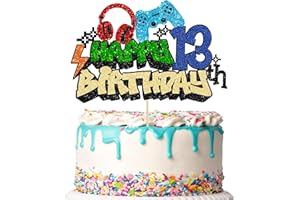Gyufise 1Pcs 13th Birthday Video Game Cake Topper Gaming Level Unlocked Game On Controllers Cake Pick Decorations Game Theme Baby Shower 13th Birthday Anniversary Party Cake Decorations