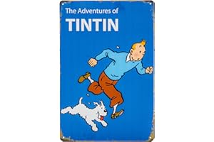 LUCKYLINDE 30 x 20 cm – Cartel de chapa retro «The Abendcaruer de Tim und Struppi» – apto para amantes y coleccionistas de cómics Tintin
