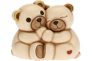 THUN - Soprammobile Teddy e Tina Coppia di Innamorati - Idea Regalo Giorno degli Innamorati - Accessori per la Casa - Linea Tell Me Your Love - Ceramica - 16,5 x 10,8 x 13,5 h cm