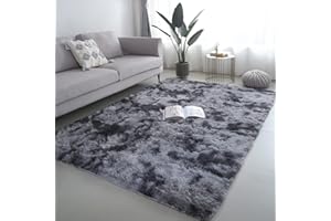 lekeplus Rugs Living Room Large Rugs Bedroom Anti Skid Rug Shaggy Soft Rug for Living Room Bedroom Play Area Kids Room Luxury Decorative(Dark grey 120x160cm)
