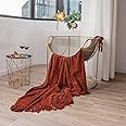 Cazimo Soft Chenille Premium Throw Blanket, All Seasons,Soft Decorative Throw for Living Room, Sofa, Chair and Couch, Lightweight and Breathable Throw, Pack of 1 Pcs. 60x50 Inches, Rust Orange,