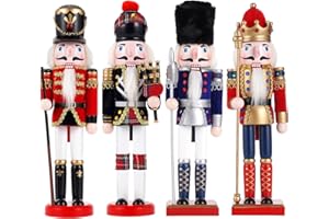 COMBIUBIU 4 Figuras de Cascanueces,Nutcracker Christmastavolo Da Pranzo Caminetto Finestra Casa Decorazione Di Natale,Natale Conto Alla Rovescia Regalo