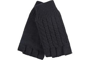 HEAT HOLDERS - Ladies Cable Knitted Winter Thermal Fingerless Gloves
