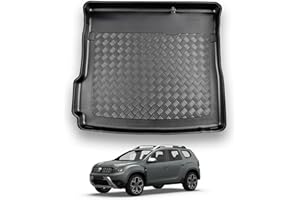 NOMAD Dacia Duster (2018-2024) Boot Liner [2-Wheel Drive Models] Tailored Fit Car Floor Mat Protector Non Slip Waterproof Raised Edges Compatible Custom Fit Accessory Black Dog & Pet Friendly