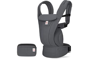 Ergobaby Omni Deluxe - Marsupio per neonati fino a 20 kg, ergonomico a 4 posizioni in rete, sistema da viaggio, grigio grafite