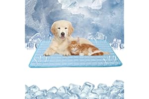 VEXRAN Colchonetas Refrescante para Perros,Alfombrilla Refrescante para Perro y Gato,Pet Cooling Mat,Alfombrilla de Enfriamiento para Mascotas(70x50cm,Azul)