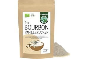 Alpi Nature Organic Bourbon Vanilla Sugar 100g 3.5 oz, Premium Blend of Powdered and Raw Cane Sugar with Ground Madagascar Vanilla Beans
