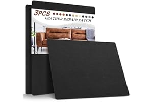 YAFLC kunstleder selbstklebend, 3pcs 28x21cm leder reparatur set, kunstleder selbstklebend lederflicken für leder Sofa Stuhl Autositz Schwarz
