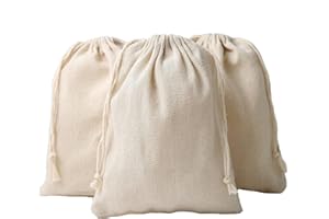 HERZWILD Petits Sacs en Coton Sac Toile de Jute avec Cordon de Serrage, Pochette Lin Réutilisable pour Mariages Bijoux Noël la Fête Bricolage (17X23CM-20PCS)