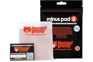 Thermal Grizzly Pinky Pad 8 8 W/M · K Compuesto disipador de Calor – Terminales disipador de Calor (100 mm, 100 mm, 1 mm, -100 – 250 °C)