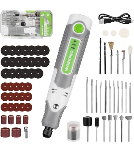 thumbnail image 2 of Cordless Rotary Tool Kit – 4V, 3-Speed Up To 15000RPM, With 79pc Accessories For Engraving, Polishing, Drilling & DIY 2 of 13