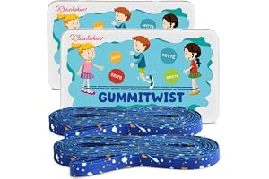 Liten Tober Set med 2 gummitwist barn I två hoppgummin Twister I inomhus och utomhus leksak I blått band med instruktioner fö