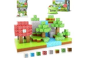 Toylogy Magnetische Bausteine - Build Mine Magnete Welt Edition, Magnetisches Spielzeug für Jungen und Mädchen im Alter von 3 4 5 6 7 8, Montessori Spielzeug ab 3 Jahren Geschenk für Kinder