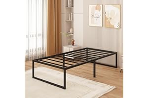 Yicensen Struttura Letto Singola 80x190 cm - 46 cm Di Altezza, C'è Molto Spazio Sotto il Letto, Letto in Metallo con Supporto Doghe in Acciaio, Facile da Montare, Design Silenzioso, Nero
