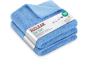 ‎ALCLEAR ALCLEAR 820203K_2 2er Set Mikrofasertücher für Hochglanzküchen, Microfaser Küchentuch, Geschirrtuch Küche, 40x40 cm, reinigt ohne Kratzer und Streifen