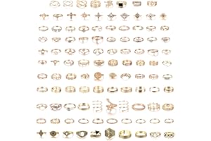 MILACOLATO 108Pcs Midi Ring Bohemian Knuckle Ring Sets Fashion Finger Vintage Rose Gold/Golden Stackable Rings for Women Knuckle Midi Rings