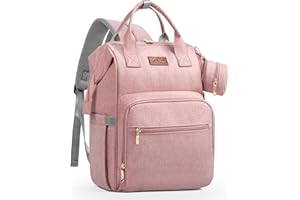 Viedouce Borsa per Pannolini Zaino Fasciatoio, Zaino Mamma, Borsa Cambio da Viaggio, Impermeabile Resistente Ai Graffi Stoffa Oxford Grande Capacità Borsa, con 2 Ganci di passeggino