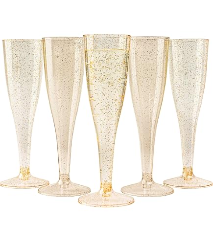 24 Flûtes à Champagne En Plastique Rose 150ml - Réutilisables Pour Mariage, Anniversaire