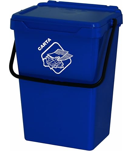 Mobil Plastic Bidone Raccolta Differenziata 35 Litri – Verde Con Coperchio A Doppia Apertura E Manico, Ergonomico E Resistente Per Casa E Ufficio