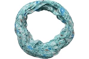 beybey® Damen Seide Loop Schal mit Blumenmuster - wunderschön und fein - Seidenschal - Loop Schal Damen - Schlauchschal Damen