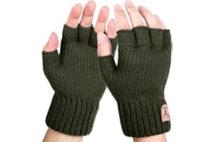 FCHUI Fingerless Gloves for Men - Winter Fingerless Knitted Gloves Thermal Fingerless Gloves Half Finger Gloves for Outdoor Working Running Cycling Sking