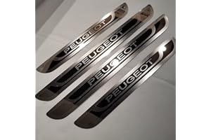 Eamily 4 Stück Auto Einstiegsleisten Schutz für Peugeot 308 208 508 207 3008 2008 307, Edelstahl äußere Trittplatten, Schwellendeckel Schutzplatte Ticker Zubehör