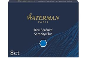 Waterman 3034325200293 Naboje do Pióra, Niebieski, 8 Sztuk