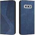 Mo-Somnus Compatible with Samsung Galaxy S10E Case, Samsung S10E Case Flip Wallet Leather with Card Holder Folding Stand Magnetic Protect Shockproof Cover for Samsung S10E Phone Cases (Blue)
