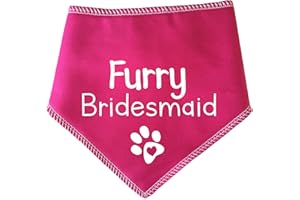 Spoilt Rotten Pets Pink Furry Bridesmaid Cute Dog Bandana, Bridesmaid, Wedding Day Wear For Dogs (S2 Small Dogs Terrier, Shih-Tzu & Cockers)