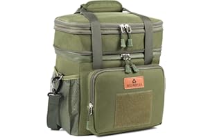 HSHRISH Borsa termica porta pranzo tattica, borsa frigo pranzo grande isolata a doppio strato per uomini adulti, impermeabile e durevole, ufficio, picnic all'aperto 16L, Verde militare