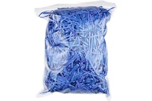 LJY Glitter Raffia Paper Shreds & Strands Shredded Crinkle Confetti for DIY Gift Wrapping & Basket Filling (Blue)