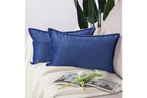Madizz Lot de 2 Doux Velours Décoratif Housses de Coussin Luxe Style pour canapé Chambre Bleu Royal 30 x 50 cm