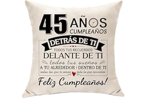Hasodeo 45º Cumpleaños Regalos Funda para Cojíne Decoración Regalos para 45 Años Mujere y Hombre Parejas Esposa Mamá Papá Marido Hermana Hermano Amigas Cumpleaños Recuerdo (45 años)