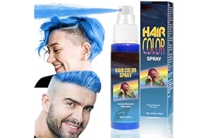MRCUVARYAS Spray para el pelo, 30 ml, color temporal, color azul, tinte de pelo natural, color temporal, color de pelo temporal, color de pelo lavable, coloraciones para fiestas, cosplay, Halloween (azul)