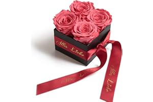 ‎ROSEMARIE SCHULZ HEIDELBERG ROSEMARIE SCHULZ Heidelberg Alles Liebe Blumen eschenka - Rosenbox mit konservierten Rosen haltbar 3 Jahre 8,5 x 8,5 cm - Geschenk zum Muttertag (Alles Liebe, Koral Rot)