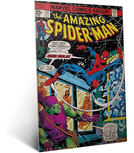 Pyramid International Spider-Man Retro Marvel Comics Mini Poster, kunststof/ glas, meerkleurig, 40 x 50 x 1,3 cm : No Name