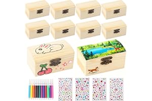 Nuangoo Set di 10 scatole del tesoro per feste di compleanno per bambini, mini scatola del tesoro con matite colorate e adesivi, per dipingere e fare lavoretti durante le feste di compleanno